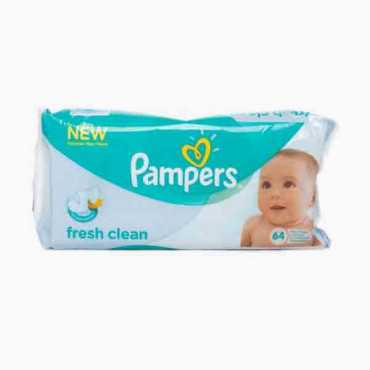 PAMPERS BABY WIPES  FRESH REFILL 64 بامبرز مناديل للاطفال المنعشة 64 حبة 