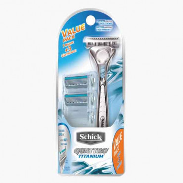 SCHICK QUATTRO TITANIUM RAZOR شيك شفرة حلاقة 