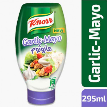 KNORR MAYONNAISE GARLIC 295ML نور مايونيز الثوم 295 ملم