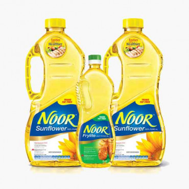 NOOR SUNFLOWER OIL  2X1.8LTR + FRYING 750ML زيت دوارالشمس نور2×1.8لتر+750مل