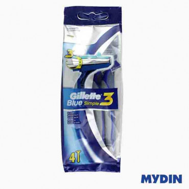 GILLETTE BLUE3 SIMPLE DISPOSABLES 4'S جيليت بلو3 شفرة حلاقة 4 حبات 