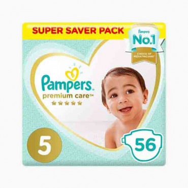 PAMPERS PC S5 56 SP بامبرز حفاضات عناية مميزة حجم 5/ 56حبة 