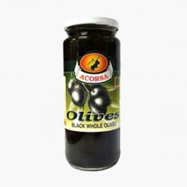 ACORSA OLIVES BLACK PLAIN 200 GM زيتون اسود اكورزا 200جرام
