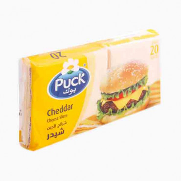 PUCK SLICE CHEESE CHEDDAR 400 GM (20 SLICES) جبنة شرائح بوك 400جرام