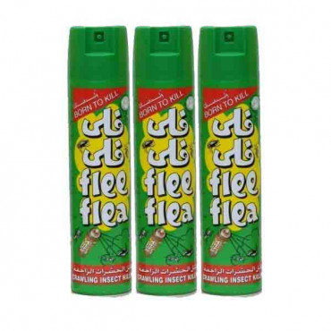 FLEE-FLEA CRAWLING INSECT KILLER (GREEN) 400ML 2+1 FREE 0